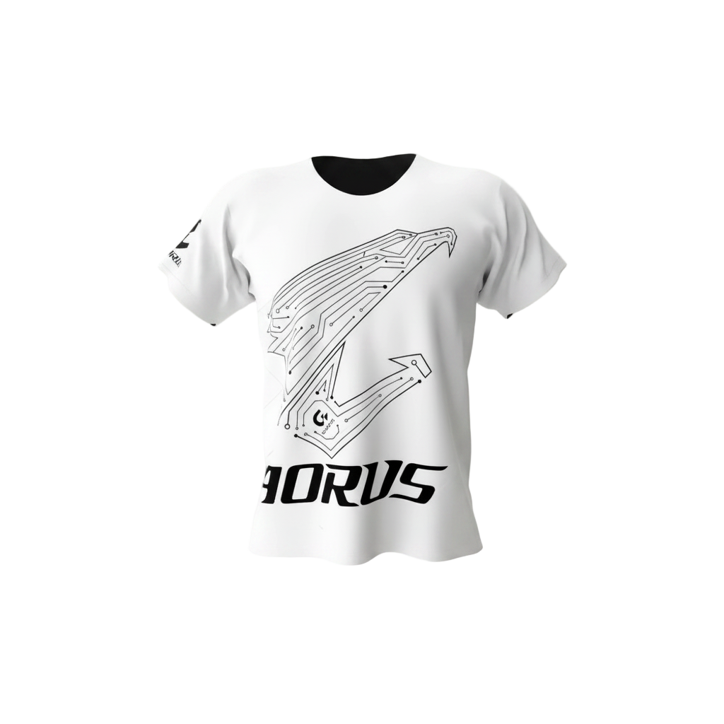 Ghost-mannequin product photo of a white t-shirt pulled from Shopify